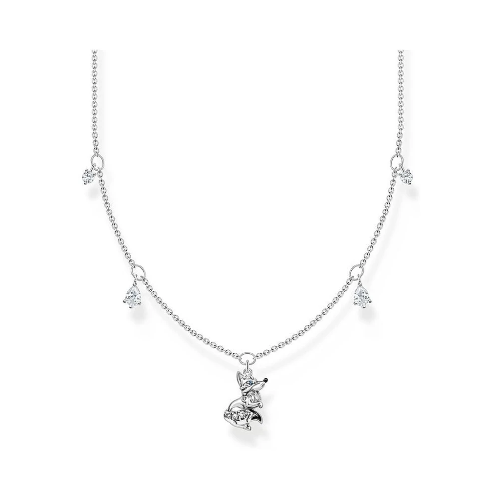 Thomas Sabo Women's White/Silver Necklace Polar Fox With Stones