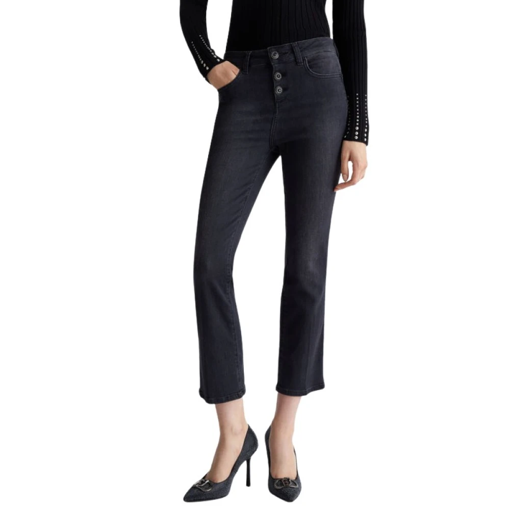 Liu Jo Bootcut Cropped Jeans Array Large Black Dames