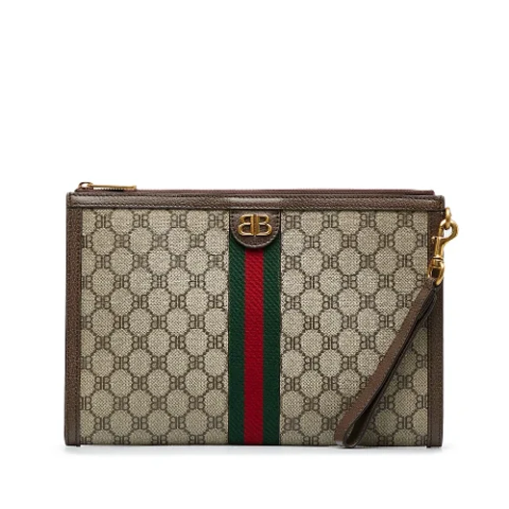 Gucci Vintage Pre-owned Fabric clutches Beige Dames