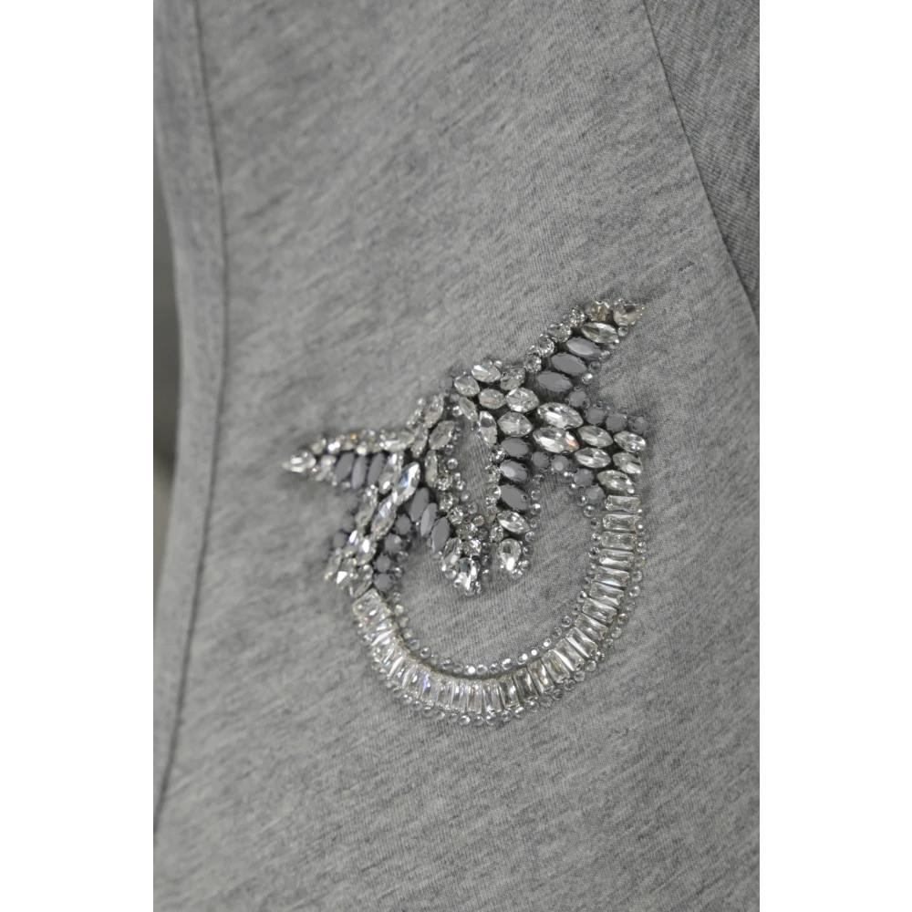 pinko Grijze Geborduurde Juweel T-shirt Gray Dames