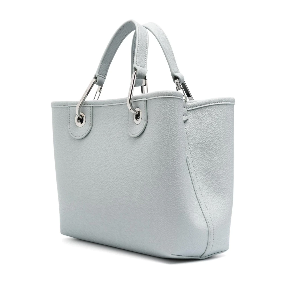 Emporio Armani Bedrukte Hertenleren Tas met Logo Blue Dames