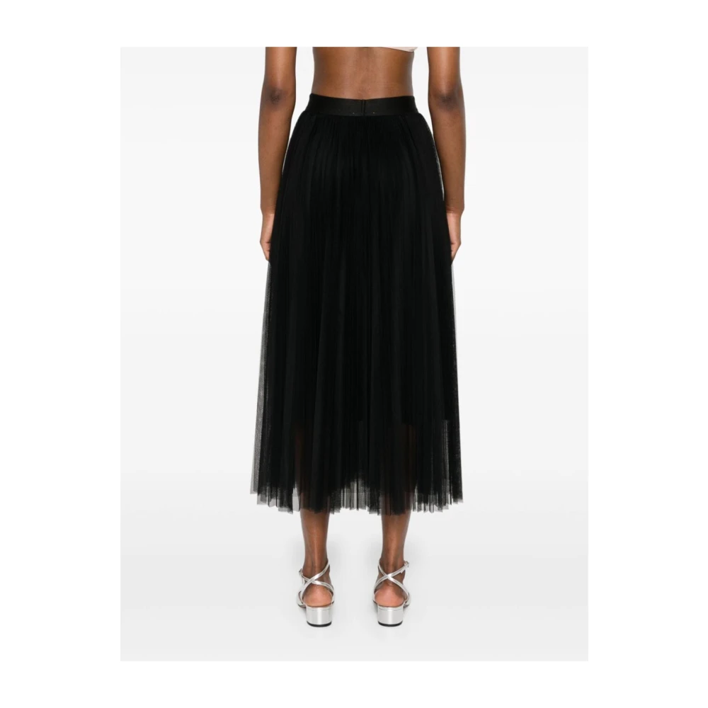 Forte Zwarte Tule Geplooide Rok Black Dames