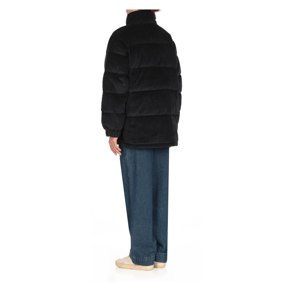 Maison Kitsuné Blauwe Gewatteerde Jas met Corduroy Patroon Blue Heren