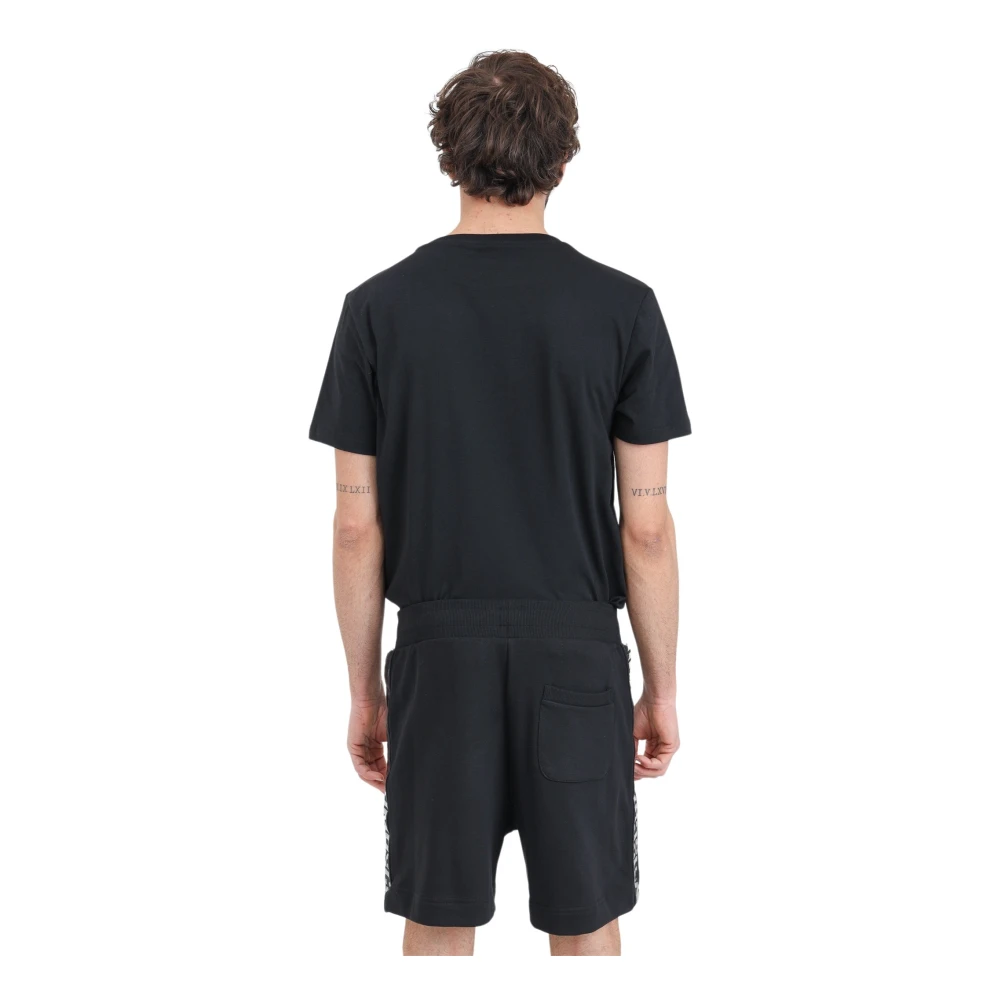 Moschino Zwarte Logo Patch Shorts Black Heren