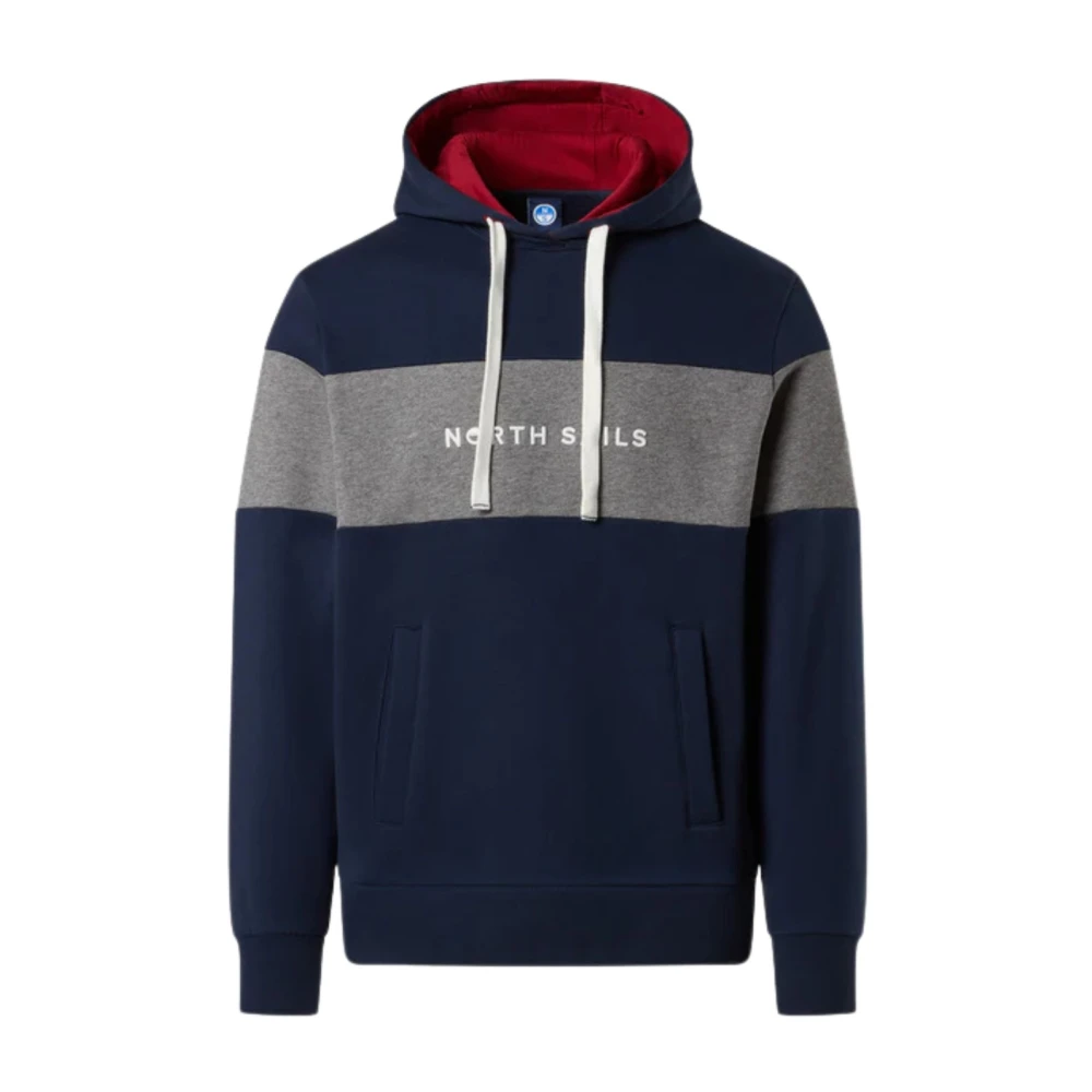 North Sails , Hoodies, Male, Multicolor, L, Maxi Stripe Hoodie