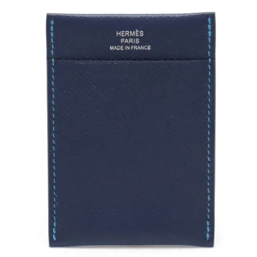 Hermès Vintage Pre-owned Leather wallets Blue Dames