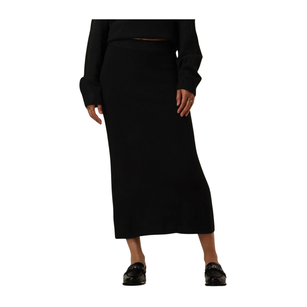 NEO NOIR Elegante Gebreide Rok voor Vrouwen Black Dames