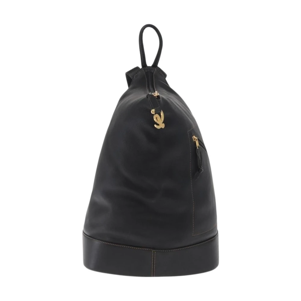 Loewe Pre-Owned Women's Black Pre-Owned Vintage Leather Bucket Backpack