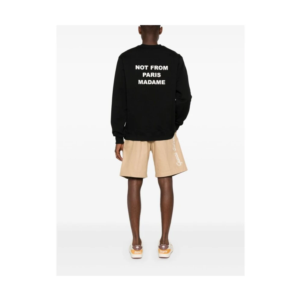 Drole de Monsieur Zwarte Katoenen Crew Neck Sweatshirt Black Heren