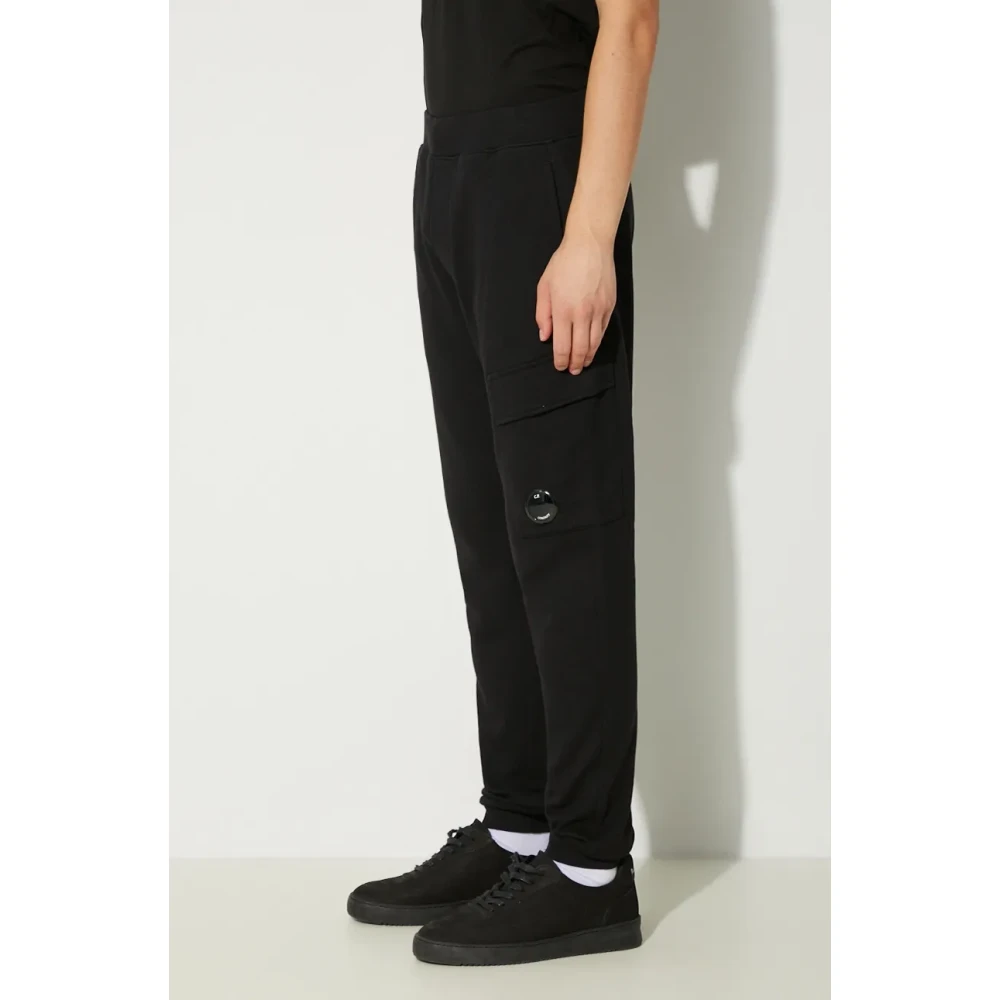 C.P. Company Verhoogde Fleece Cargo Joggers Black Heren
