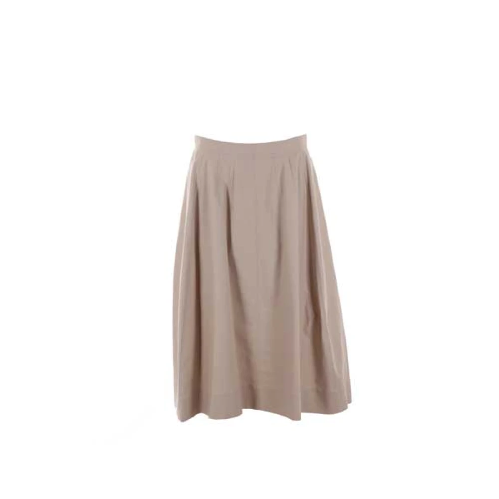 Chloé Beige Katoenen Midi Trapeze Rok Beige Dames