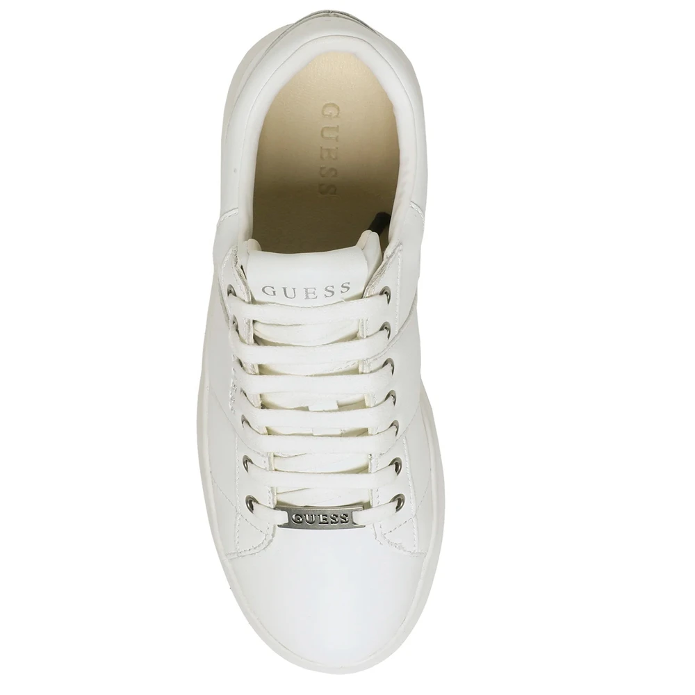 Guess Leren Sneaker met Rubberen Zool White Heren