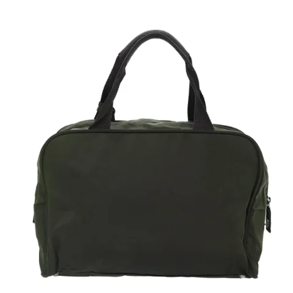 Prada Vintage Pre-owned Nylon handbags Green Dames
