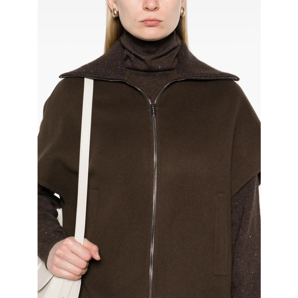 PESERICO Stijlvolle Winterjas Brown Dames