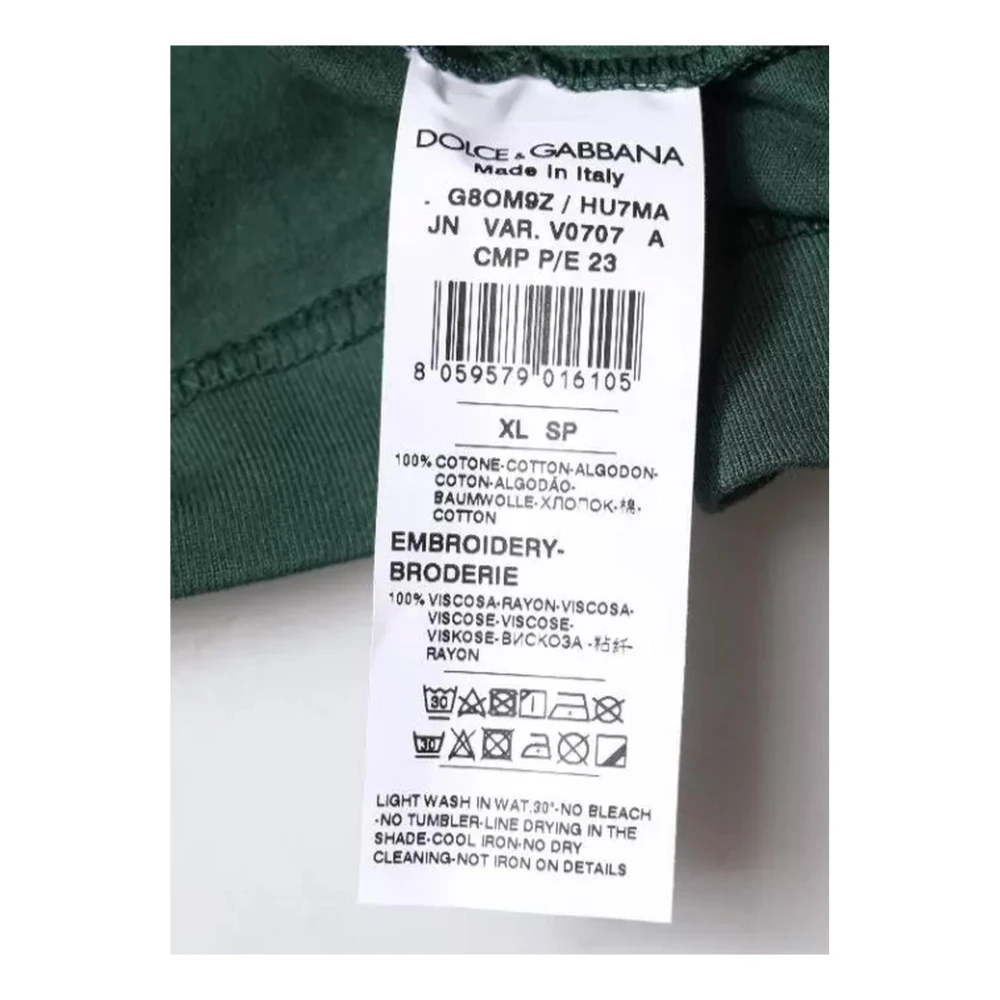 Dolce & Gabbana Groene Logo Geborduurde Tanktop Green Heren