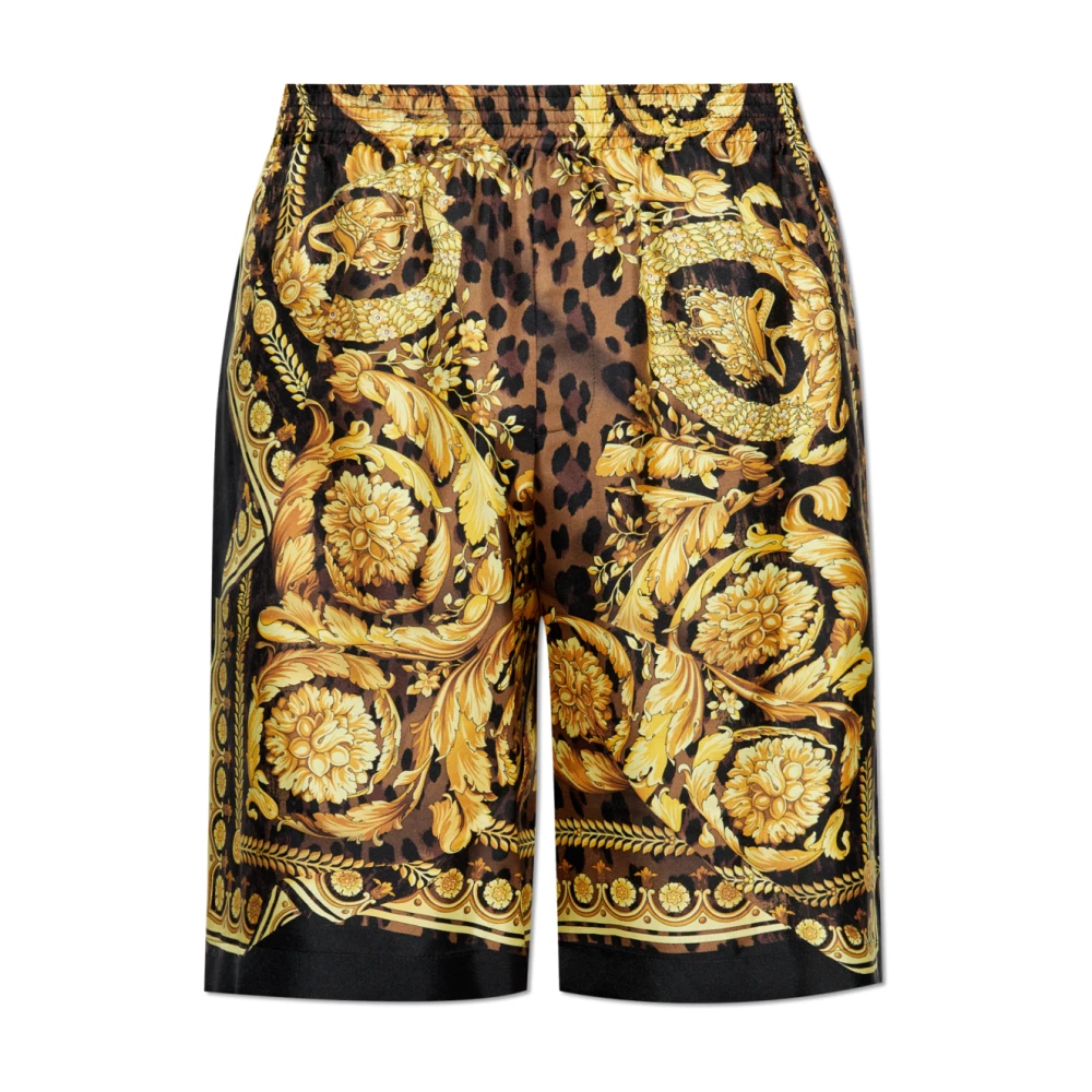 Versace Zijden Shorts Yellow Heren