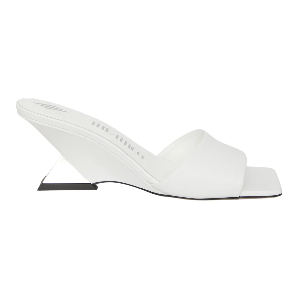 The Attico Witte Cheope Mules van leer met piramidehak White Dames