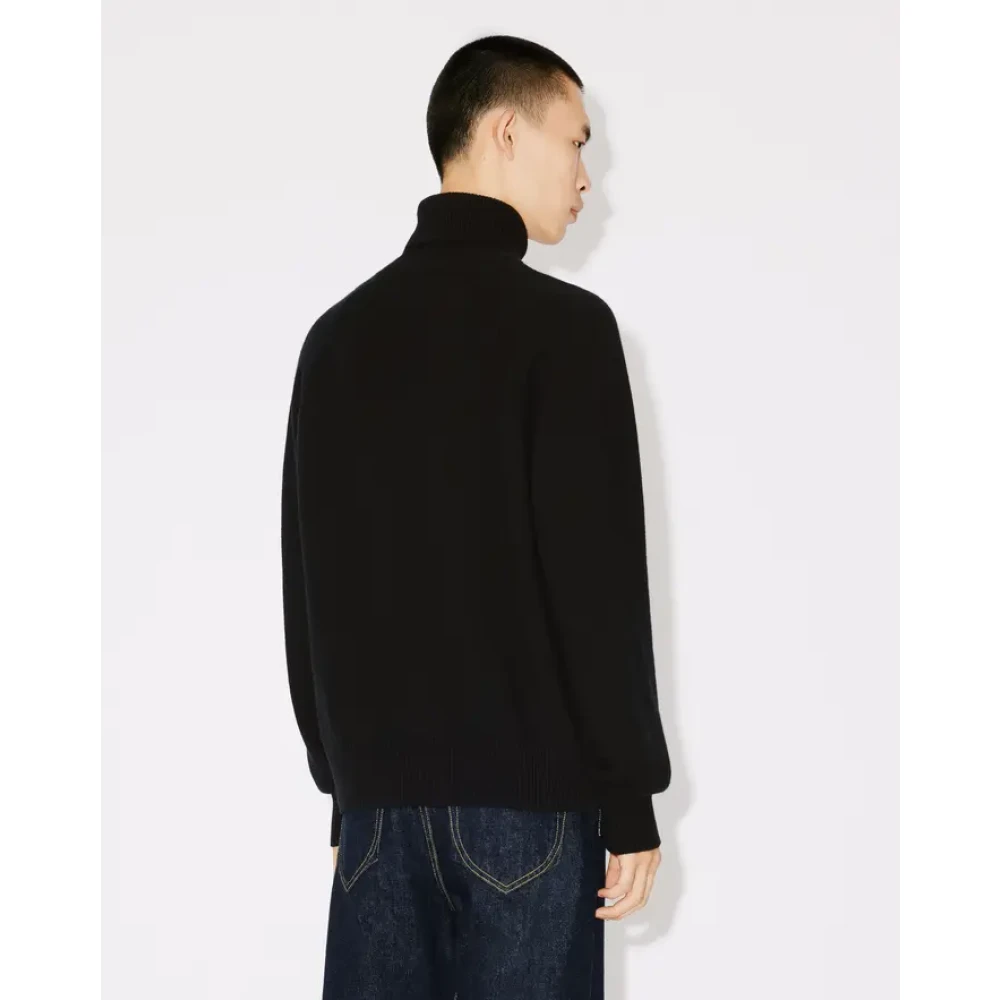 Kenzo Zwarte coltrui met Boke Flower embleem Black Heren