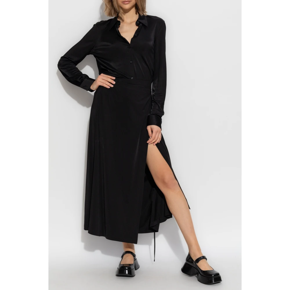 Helmut Lang Overhemd met knopen Black Dames
