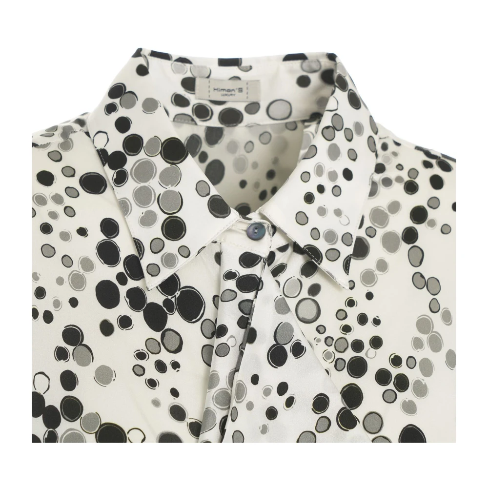Himon's Grijze Ruche Blouse met Stippen Gray Dames