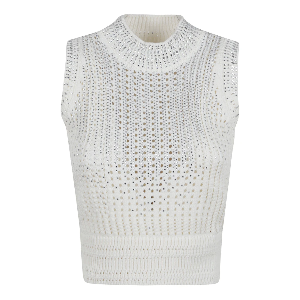 Ermanno Scervino Wit Topkleding Elegant Katoen Polyamide White Dames