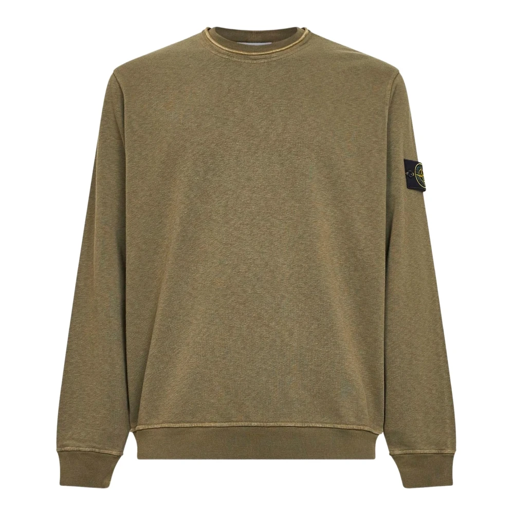 Stone Island Men's Green Sweatshirts, Xl, Regular-Fit Crewneck Sweatshirt