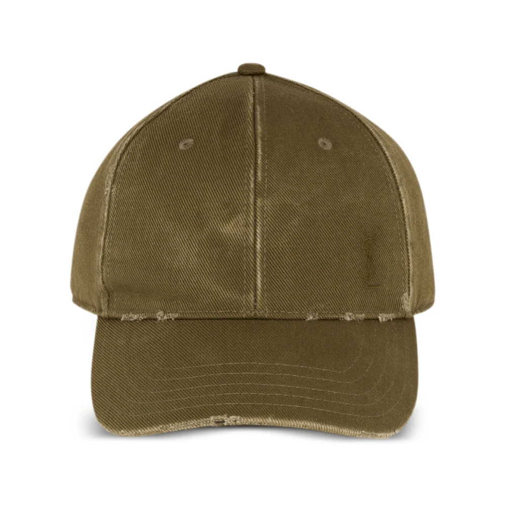 Saint Laurent Cassandre Cotton Cap Green Dames