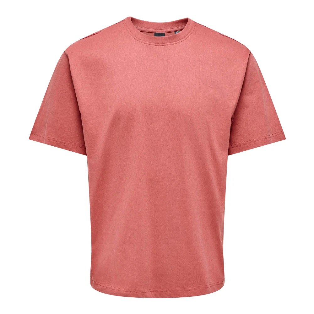 Only & Sons T-Shirts Pink Heren