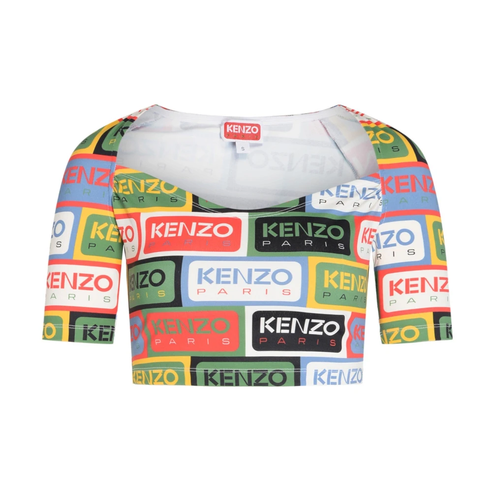 Kenzo Crop Top met Multicolor Print en Vierkante Halslijn Multicolor Dames