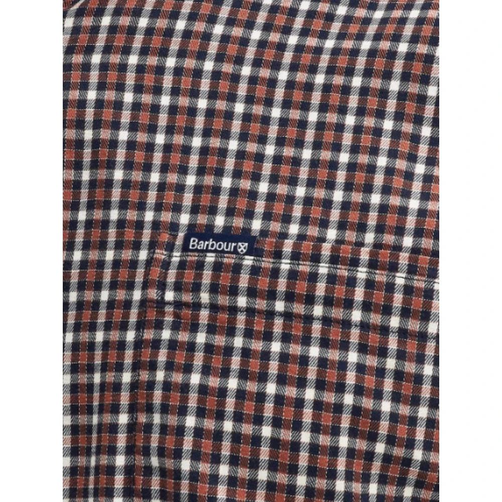 Barbour Twill Button Down Shirt Brown Heren