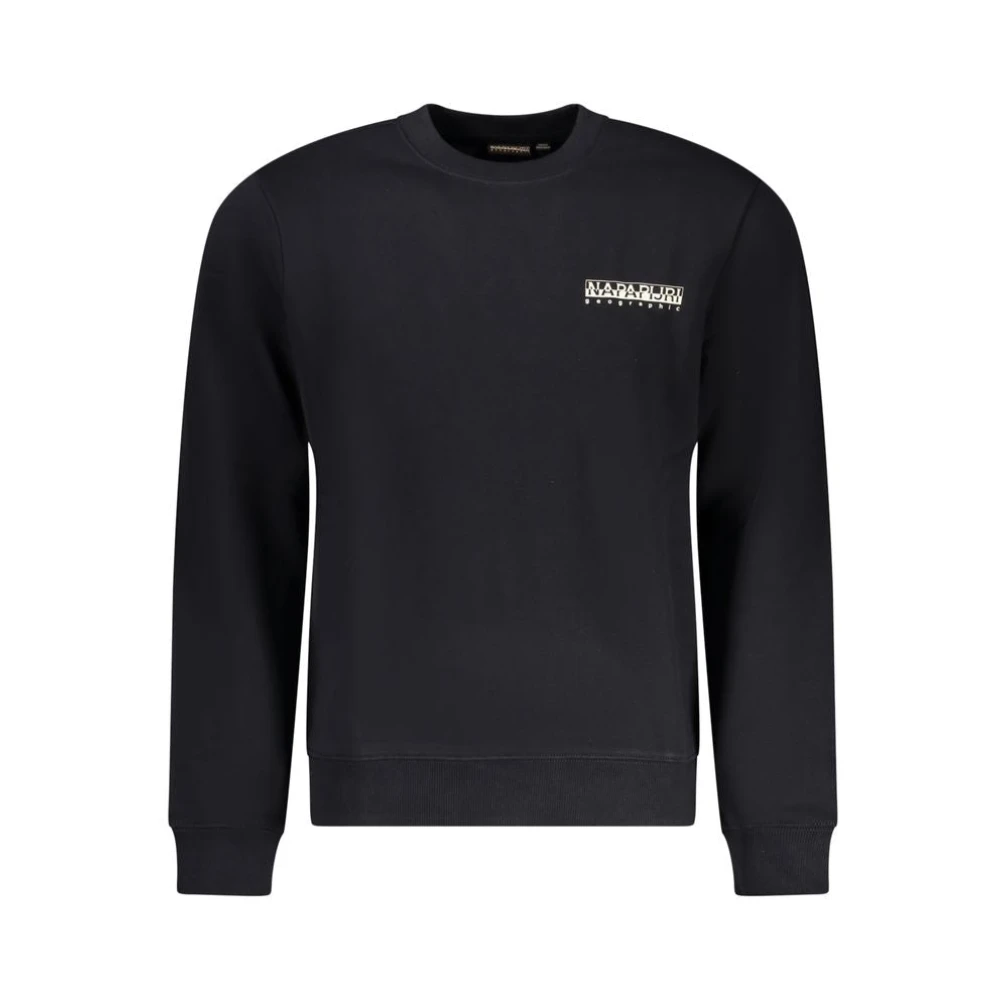 Napapijri Zwarte Sweatshirt met Print en Lange Mouwen Black Heren