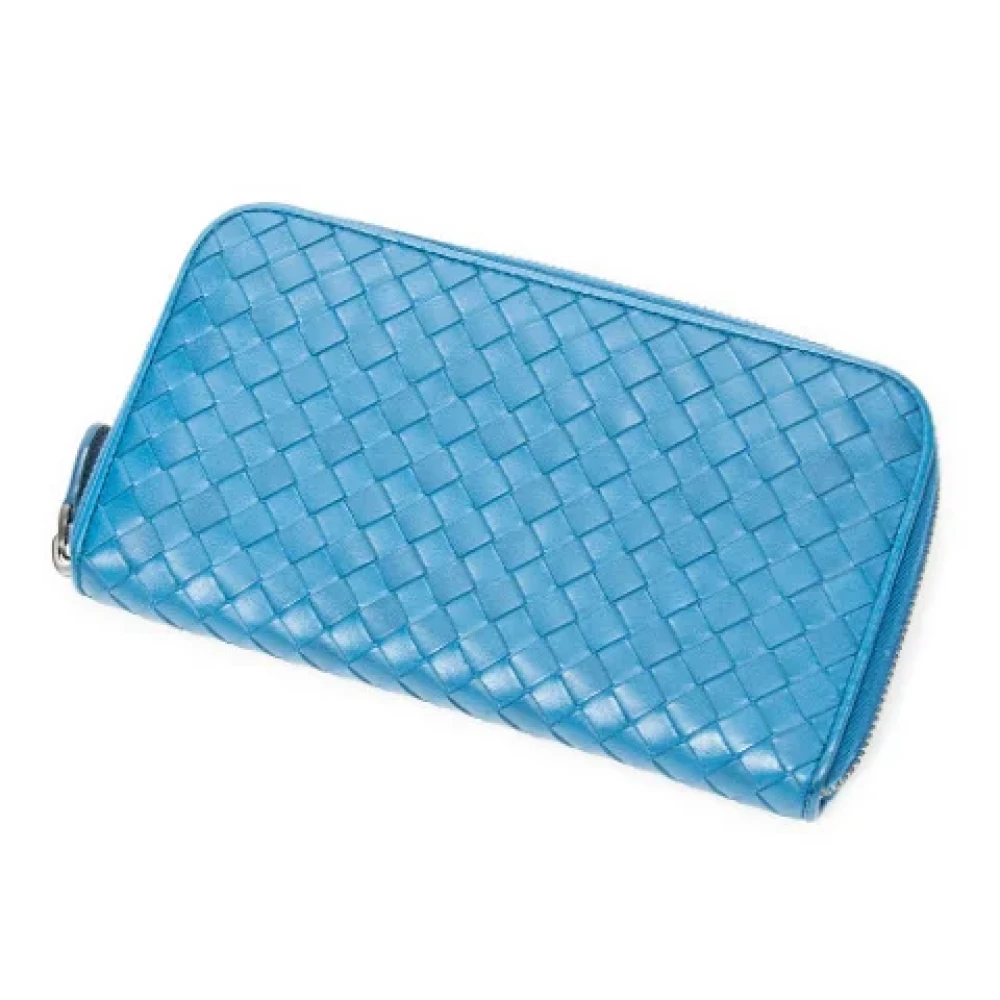 Bottega Veneta Vintage Pre-owned Leather wallets Blue Dames