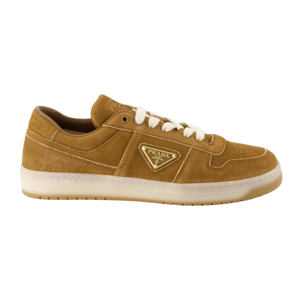 Prada Velvet Winter Collection Basket Sneakers Heren Schoenen Bruin