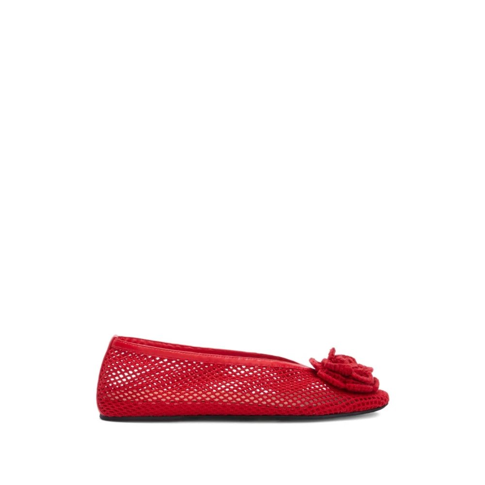 Ganni Women's Red Jenny Ballerina - Ballerina Shoes - 7 Uk - Shoes