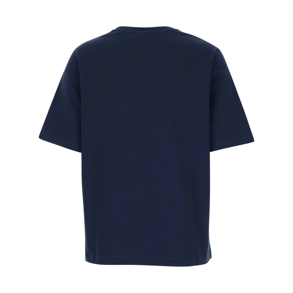 Maison Kitsuné Gedurfd Fox Head Patch Tee Shirt Blue Dames