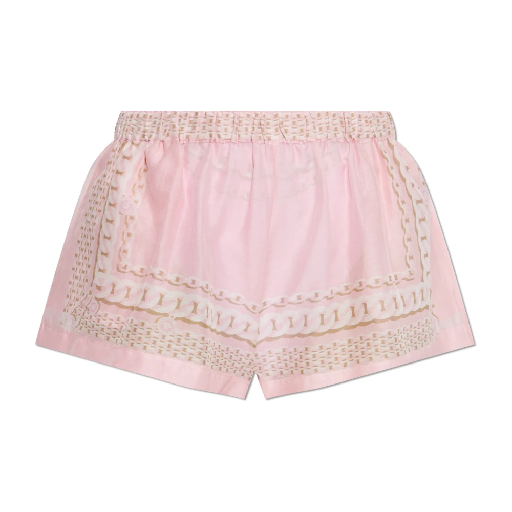 Versace Shorts met zijde-afwerking Pink Dames