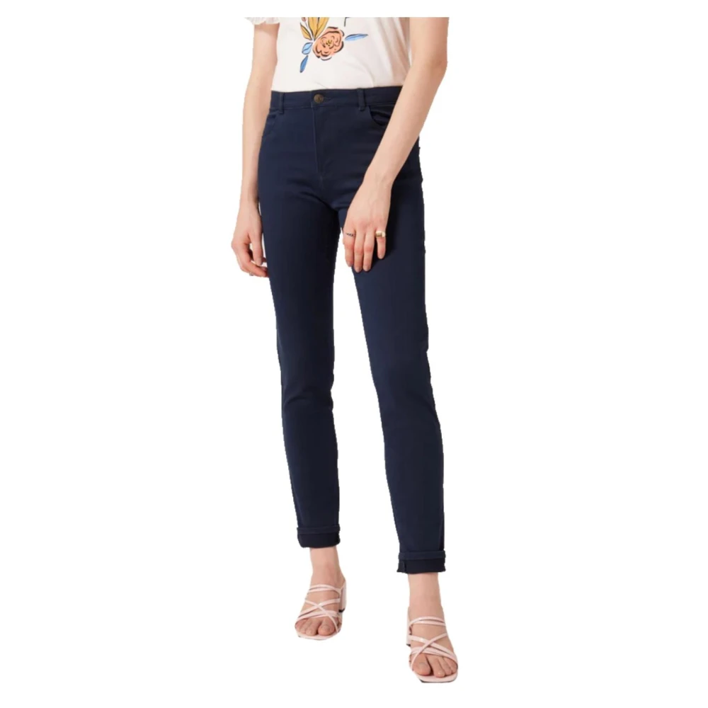 Naf Naf Women's Blue Slim Fit Jeans, 2XS, Cotton Blend Skinny Trousers