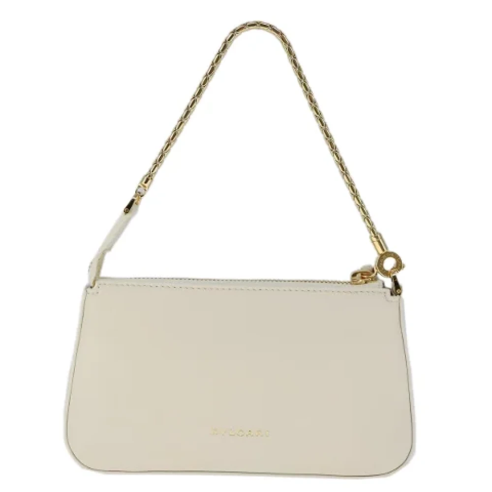 Bvlgari Vintage Pre-owned Leather handbags White Dames