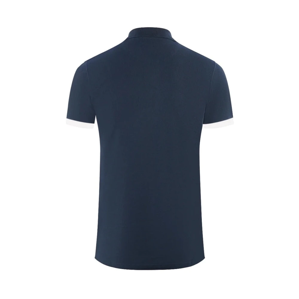 Aquascutum Katoenen poloshirt met contrastlogo Blue Heren