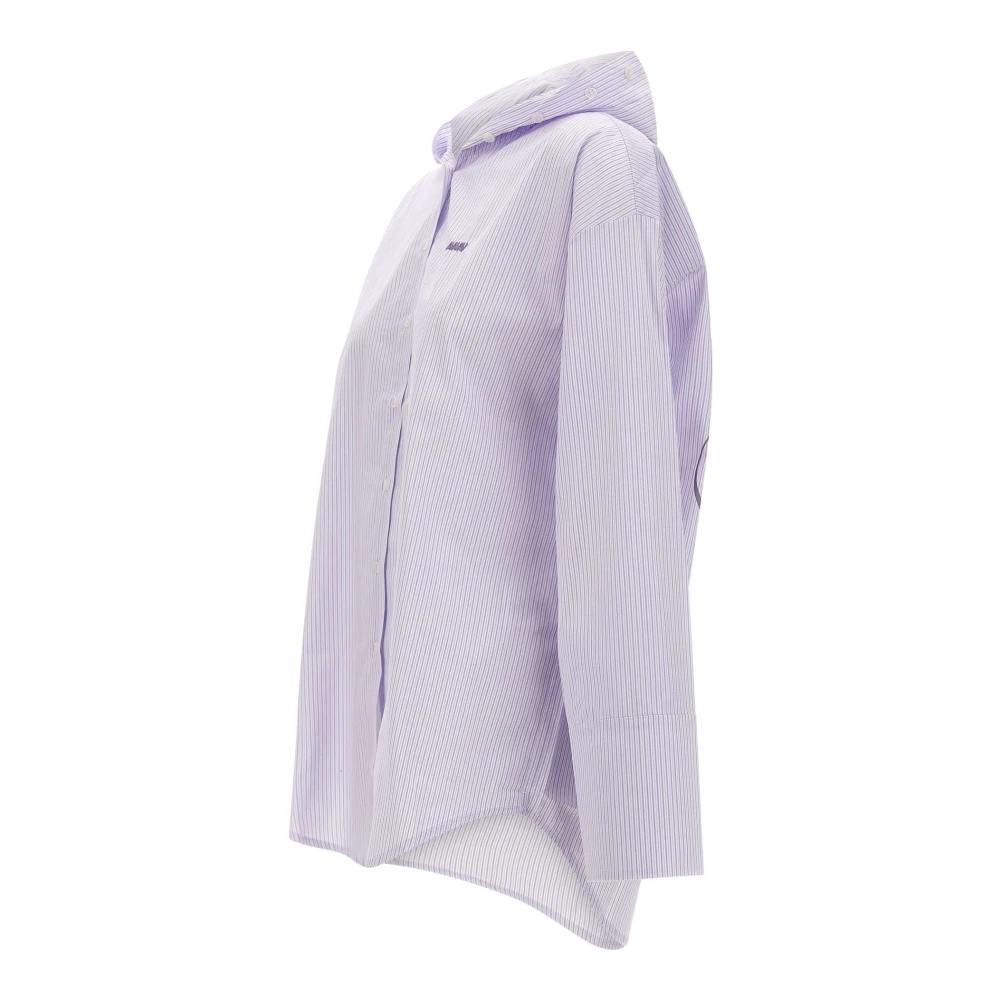 Avavav Gestreept katoenen overhemd met capuchon Purple Dames