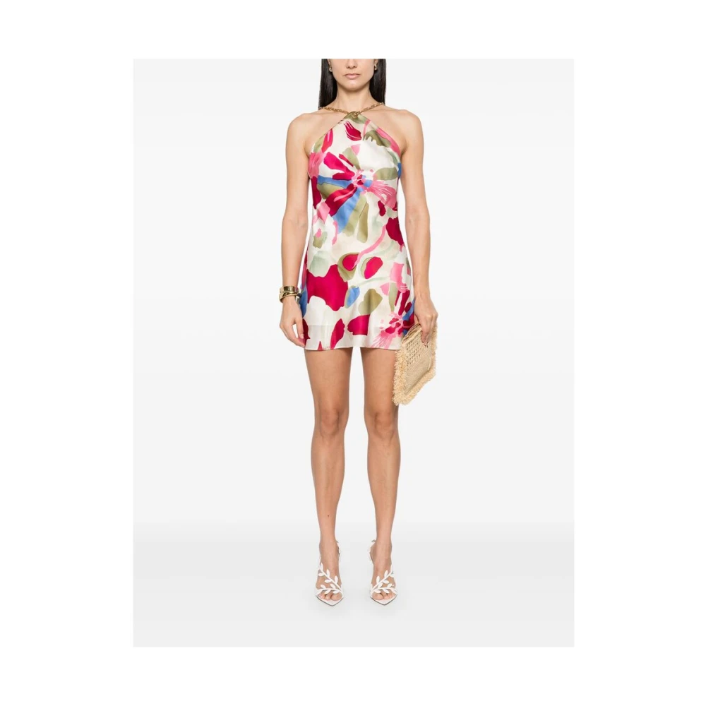 Cult Gaia Bloemenprint Roze Schouderband Jurk Multicolor Dames