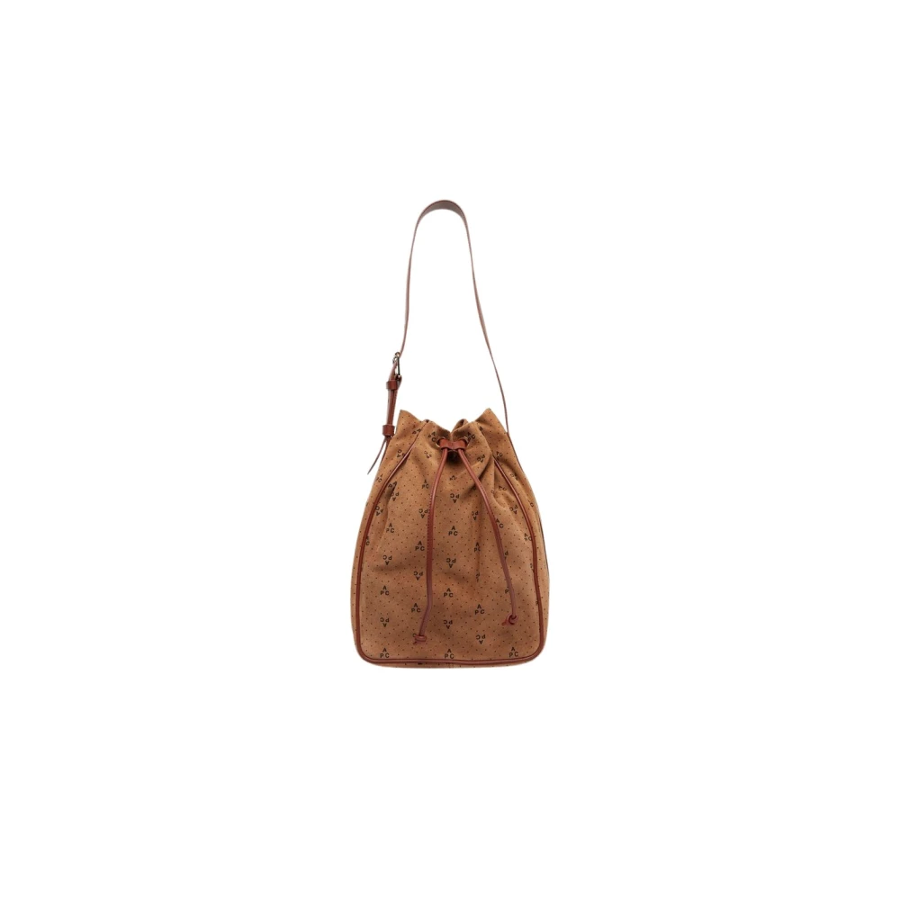 A.p.c. Monogram Trekkoord Schoudertas Kameel Brown Dames