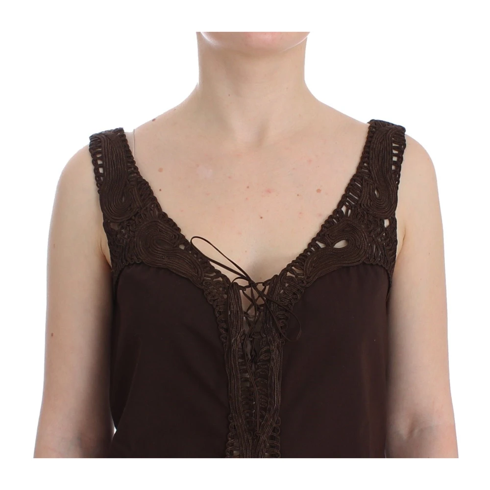 Ermanno Scervino Bruine Katoenen Tuniek Jurk Top Brown Dames