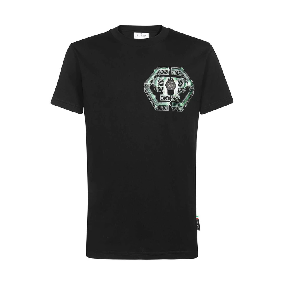 Philipp Plein Logo Print Katoenen T-shirt Black Heren