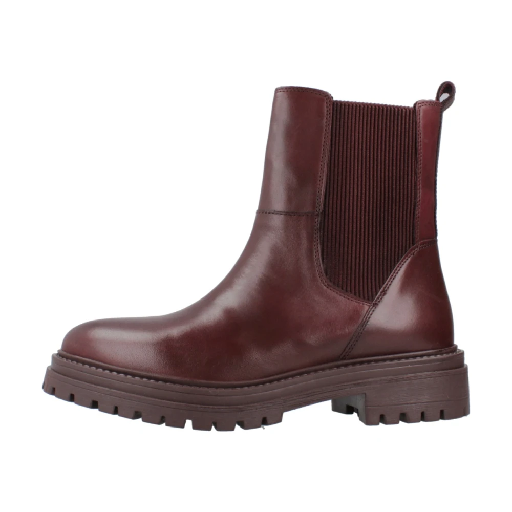 Geox Stiliga Chelsea Boots med Iridea-detalj Red, Dam