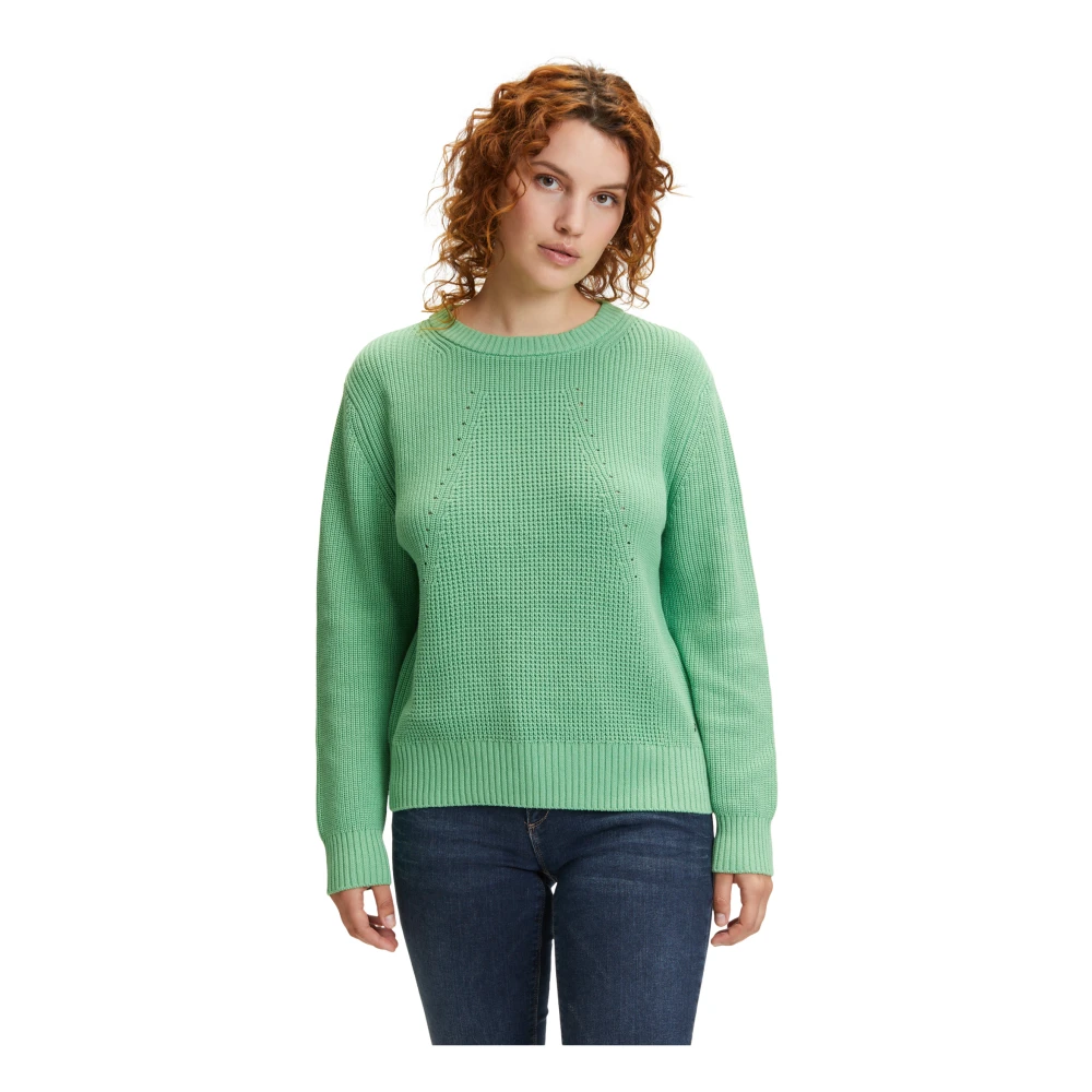 Betty & Co Klassieke Gebreide Trui Green Dames