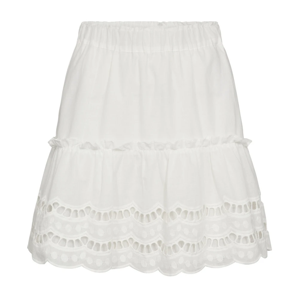 Co'Couture Geborduurde Rok Nannacc Wit Katoen White Dames