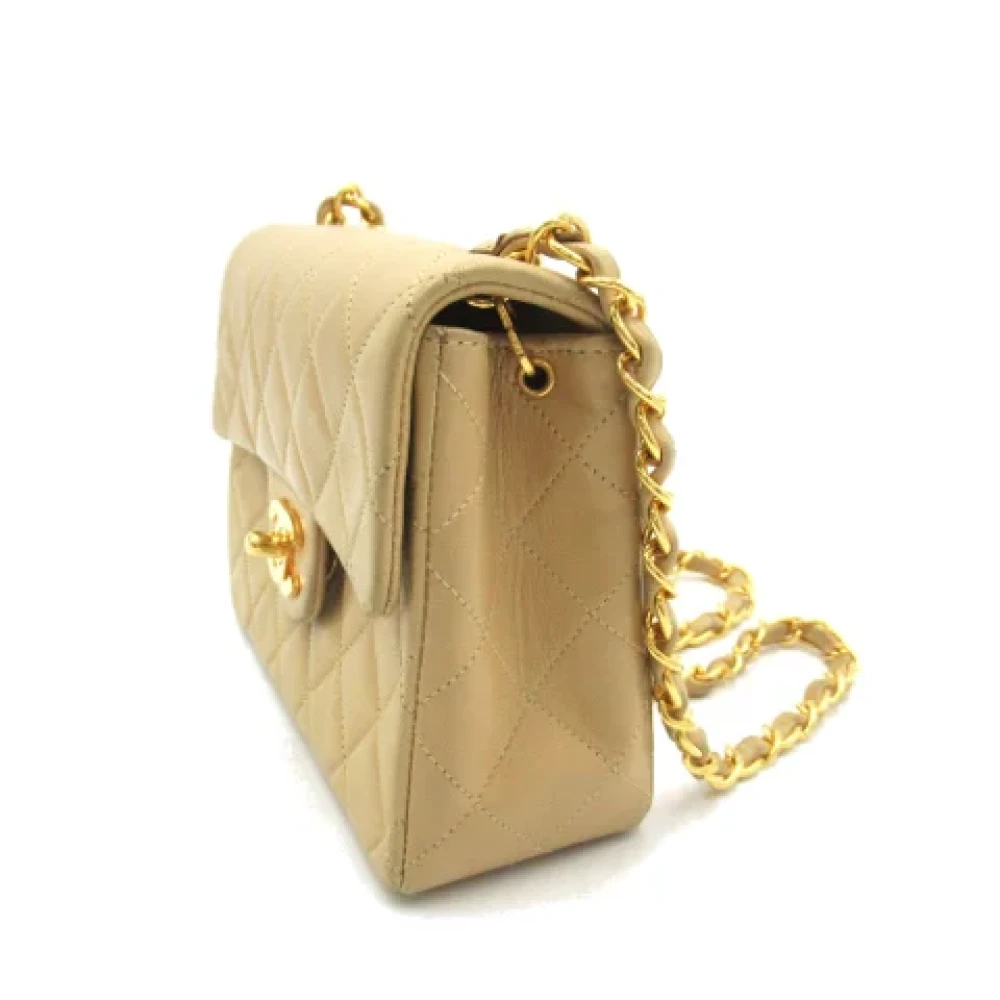 Chanel Vintage Pre-owned Leather shoulder-bags Beige Dames