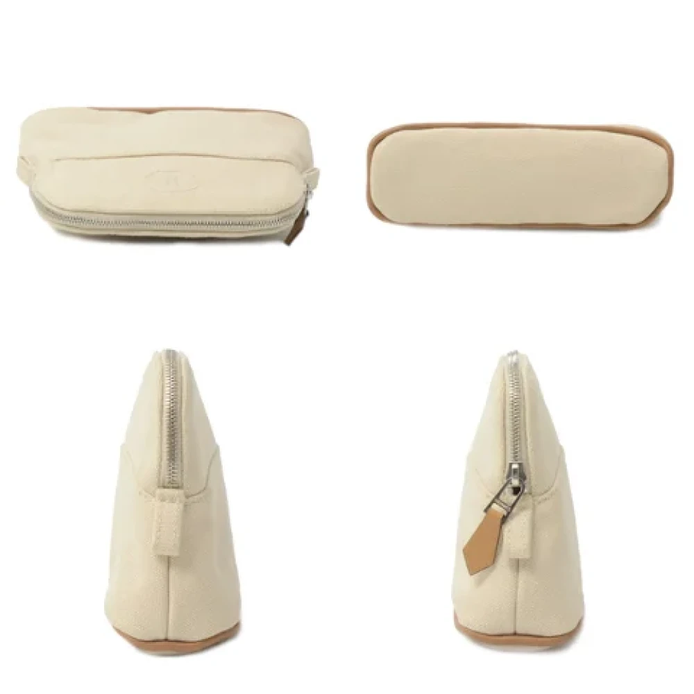Hermès Vintage Pre-owned Canvas pouches Beige Dames