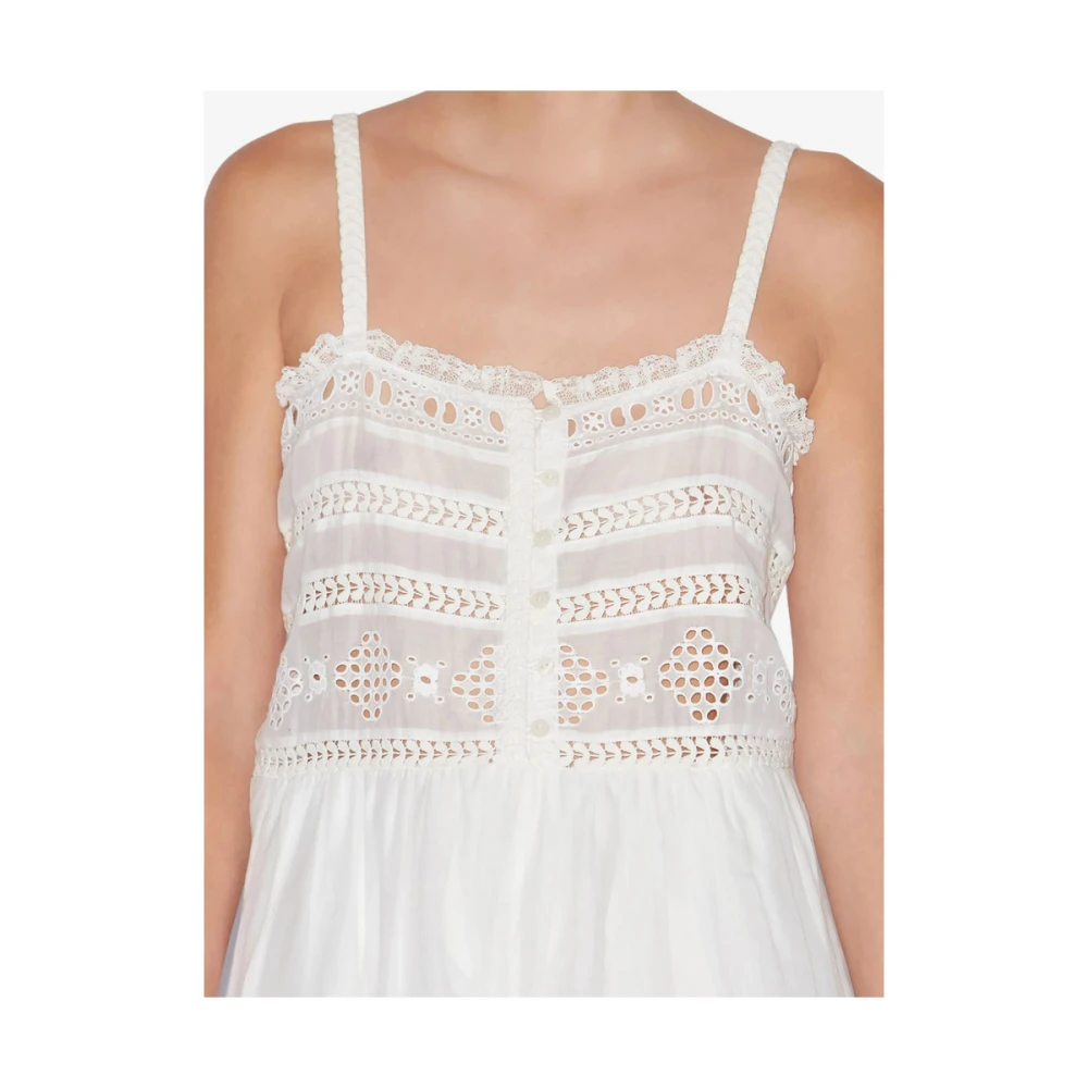 Isabel Marant Étoile Witte Kant Vierkante Hals Jumpsuit White Dames